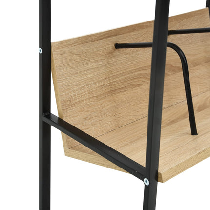 Bokhylla 2 hyllplan svart och ek 52x28x59 cm konstruerat trä