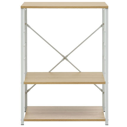 Hylla för mikrovågsugn vit & ek 60x39,6x79,5 cm konstruerat trä