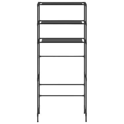 Hylla för tvättmaskin med 3 hyllplan svart 69x28x169 cm