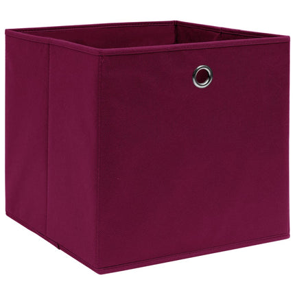 Förvaringslådor 10 st mörkröd 32x32x32 cm tyg
