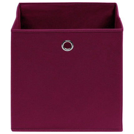 Förvaringslådor 10 st mörkröd 32x32x32 cm tyg