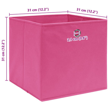 Förvaringslådor 10 st rosa 32x32x32 cm tyg