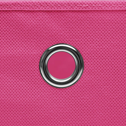 Förvaringslådor med lock 10 st rosa 32x32x32 cm tyg