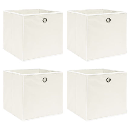 Förvaringslådor 4 st vit 32x32x32 cm tyg