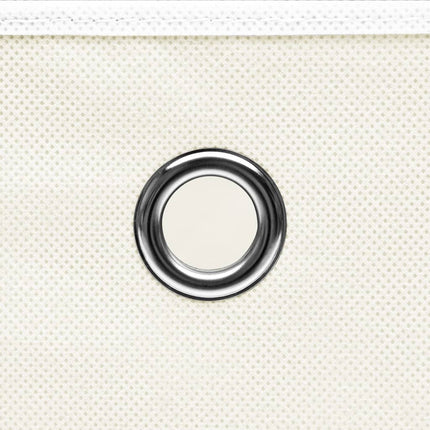Förvaringslådor med lock 4 st vit 32x32x32 cm tyg