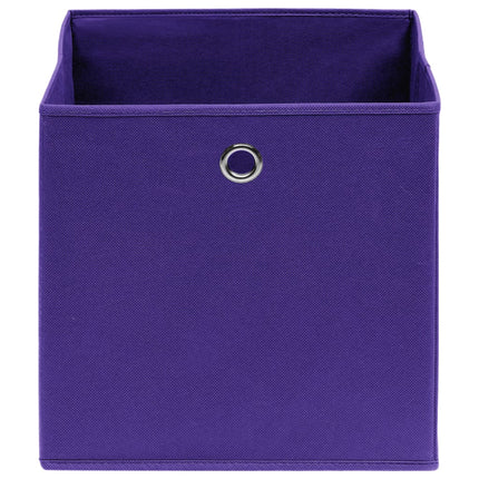 Förvaringslådor 4 st lila 32x32x32 cm tyg