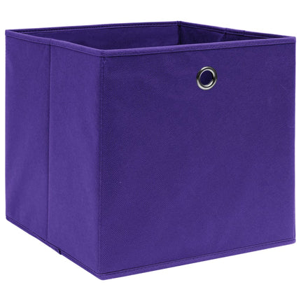 Förvaringslådor 10 st lila 32x32x32 cm tyg