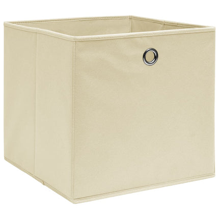 Förvaringslådor 4 st gräddvit 32x32x32 cm tyg