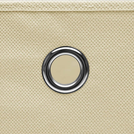 Förvaringslådor med lock 4 st gräddvit 32x32x32 cm tyg