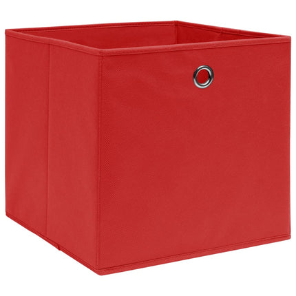Förvaringslådor 10 st röd 32x32x32 cm tyg