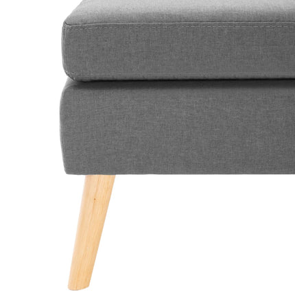 Fotpall ljusgrå tyg
