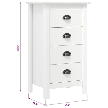 Skänk Hill vit 46x35x80 cm massiv furu