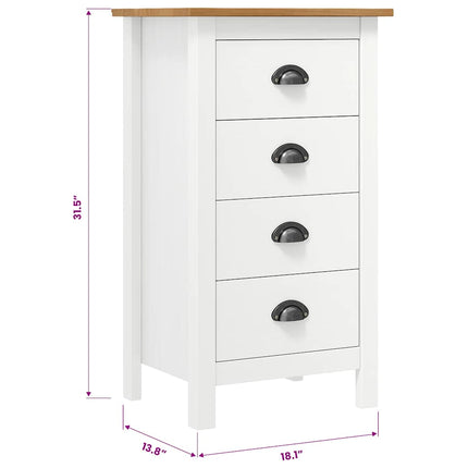 Skänk Hill vit 46x35x80 cm massiv furu