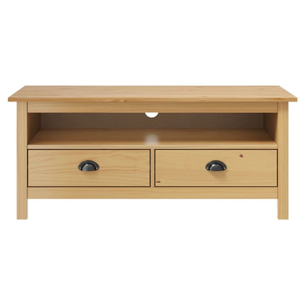 TV-bänk Hill honungsbrun 110x40x47 cm massiv furu