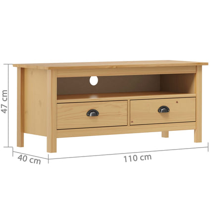 TV-bänk Hill honungsbrun 110x40x47 cm massiv furu