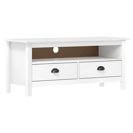 TV-bänk Hill vit 110x40x47 cm massiv furu