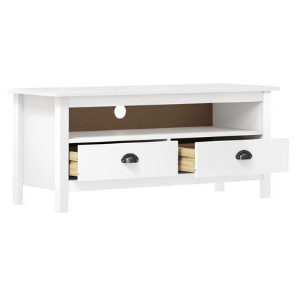 TV-bänk Hill vit 110x40x47 cm massiv furu