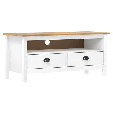 TV-bänk Hill vit 110x40x47 cm massiv furu