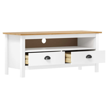 TV-bänk Hill vit 110x40x47 cm massiv furu