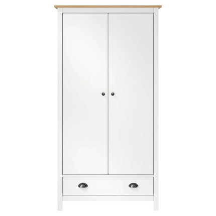 Garderob 2 dörrar Hill vit 89x50x170 cm massiv furu