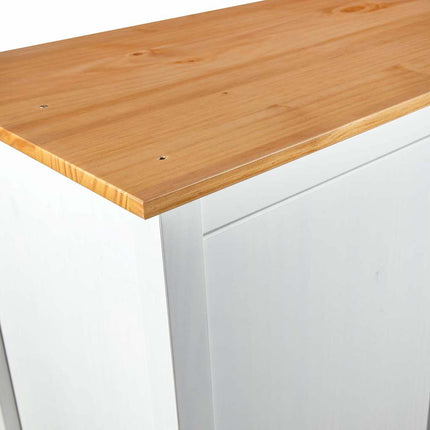 Garderob 3 dörrar Hill vit 127x50x170 cm massiv furu