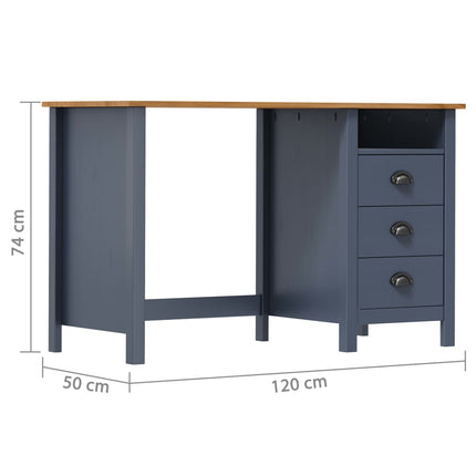 Skrivbord Hill med 3 lådor 120x50x74 cm massiv furu