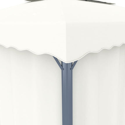 Paviljong med draperi 4x3 m gräddvit aluminium
