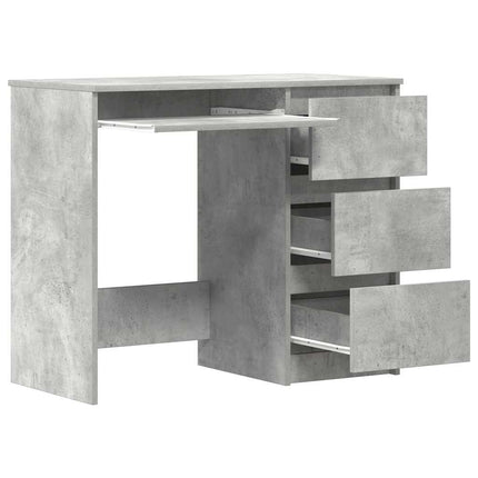 Skrivbord betonggrå 90x45x76 cm konstruerat trä