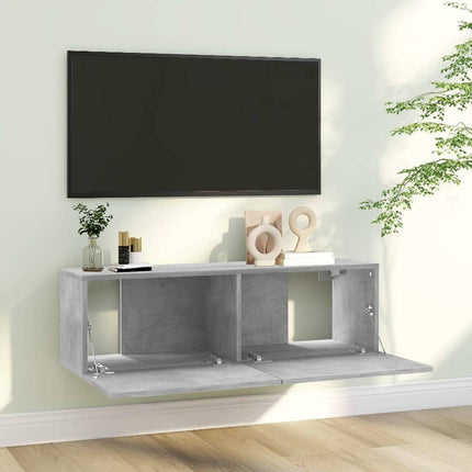TV-bänk betonggrå 100x30x30 cm konstruerat trä