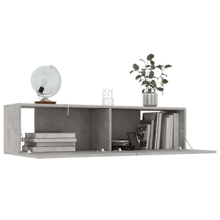 TV-bänk betonggrå 120x30x30 cm konstruerat trä