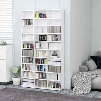CD-hylla vit 102x23x177,5 cm konstruerat trä