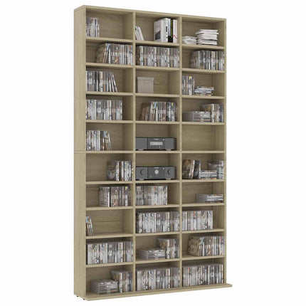 CD-hylla sonoma-ek 102x23x177,5 cm konstruerat trä