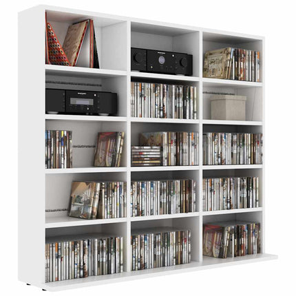 CD-hylla vit 100x23x89,5 cm konstruerat trä