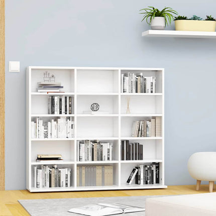 CD-hylla vit 100x23x89,5 cm konstruerat trä