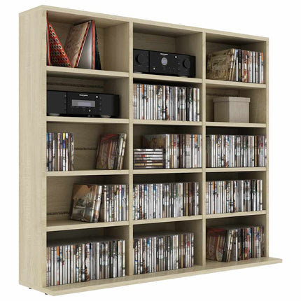 CD-hylla sonoma-ek 100x23x89,5 cm konstruerat trä