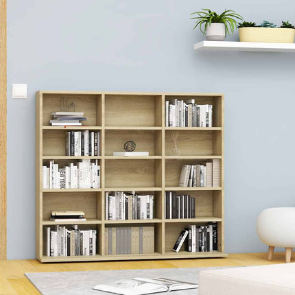 CD-hylla sonoma-ek 100x23x89,5 cm konstruerat trä