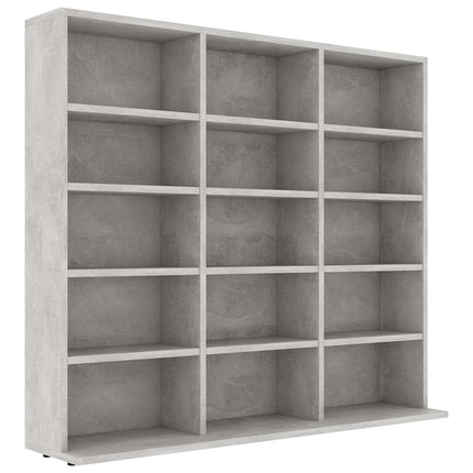 CD-hylla grå 100x23x89,5 cm konstruerat trä