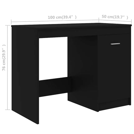 Skrivbord svart 100x50x76 cm konstruerat trä