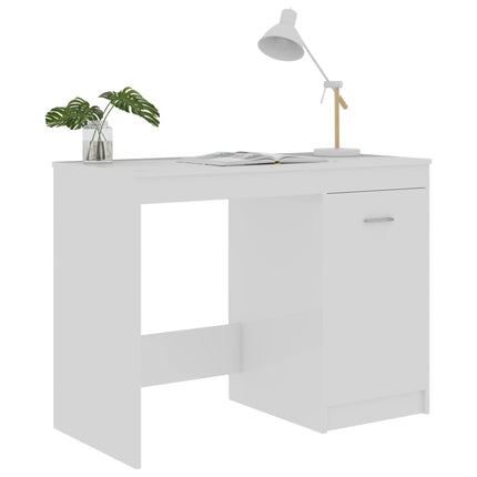 Skrivbord vit högglans 100x50x76 cm konstruerat trä