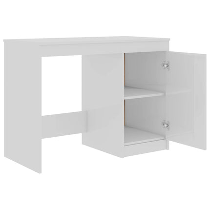Skrivbord vit högglans 100x50x76 cm konstruerat trä