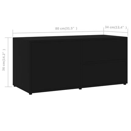 Tv-bänk svart 80x34x36 cm konstruerat trä