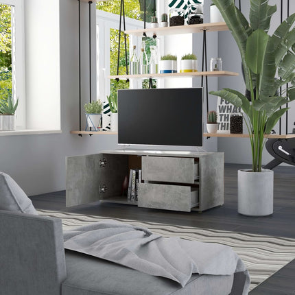 Tv-bänk betonggrå 80x34x36 cm konstruerat trä