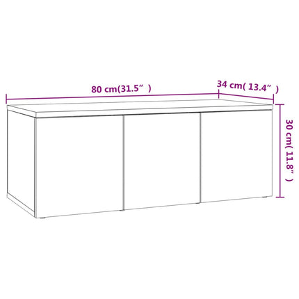Tv-bänk sonoma-ek 80x34x30 cm konstruerat trä