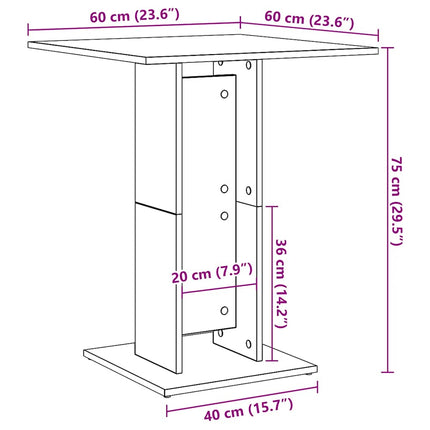 Bistrobord betonggrå 60x60x75 cm konstruerat trä