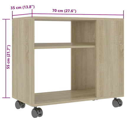 Sidobord sonoma-ek 70x35x55 cm konstruerat trä