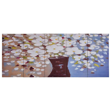 Canvastavla blommor i vas flerfärgad 150x60 cm
