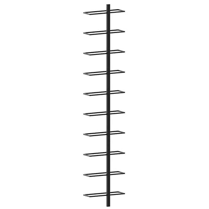 Väggmonterat vinställ för 10 flaskor svart metall