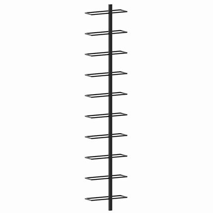 Väggmonterat vinställ för 20 flaskor 2 st svart metall