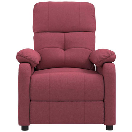 Reclinerfåtölj vinröd tyg