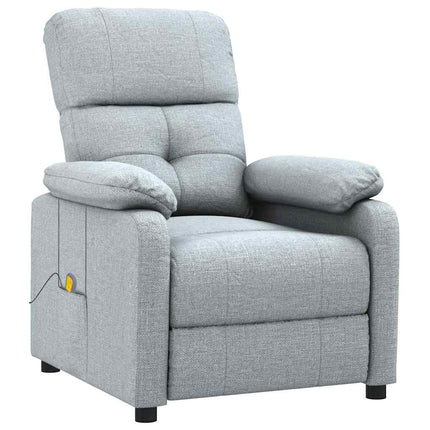 Massagefåtölj ljusgrå tyg